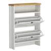 4 Layer Folding Shoe Cabinet With Metal Rounded Corners Convenient Shoe Storage - White - Image 17