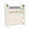 Kids Bookshelf Toy Storage Organizer With 17 Bins And 5 Bookshelves, Multi-Functional Nursery Organizer Kids Furniture Set Toy Storage Cabinet Unit With HDPE SheLF And Bins - Gray - Image 20