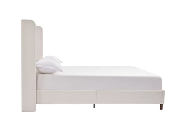 Harper - King Tall Headboard Upholstered Bed, High Headboard, Elegant Simplicity, No Box Spring Needed - Cream White