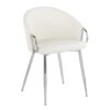 Claire - Contemporary / Glam Chair (Set of 2) - Chrome / White - Image 2