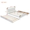 Queen Size Storage Platform Bed, With 2 Big Drawers, Twin Long Size Trundle - White - Image 13