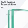 Modern Semi Frameless Double Sliding Shower Door With 1 / 4" Sgcc Tempered Glass - Matte Black - Image 6
