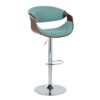 Curvo - Mid-Century Modern Adjustable Barstool & Swivel (Set of 2) - Walnut / Teal - Image 2