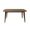 5 Piece Mid Century Dining Set With Walnut Frame, Upholstered Dining Chairs - Light Beige / Walnut - Image 15