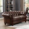 Newport - Leather Loveseat - Caramel - Image 2
