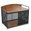 Heavy Duty Large Dog Crate Furniture For Large Medium Dog, Farmhouse Wooden Dog Kennel Indoor End Table, Decorative Pet House For Large Dogs - Brown - Image 9