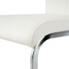 Modern Dining Chairs With Faux Leather Padded Seat And Chrome Metal Legs For Kitchen, Living, Bedroom, Dining Room - White / Silver - Image 19