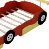 Full Size Race Car Shaped Platform Bed With Wheels - Red - Image 9