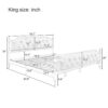 King Size Traditional Style Solid Bed Frame With Upholstered Tufted Headboard, No Box Spring Needed - Antique White - Image 6