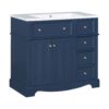 Bathroom Vanity With Resin Sink Combo, Frame Bathroom Storage Cabinet, Freestanding Vanity Set With 3 Drawers & Adjustable Shelf - Blue - Image 13