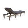 Ariana - Wooden Chaise Lounge With Cushion, Stylish Outdoor Relaxation - Gray - Image 8