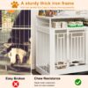 Wooden Dog Crate Furniture With Divider And Storage - White - Image 7