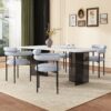 Modern Upholstered Armchair Dining Chairs With Metal Legs (Set of 2) - Gray - Image 4