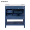 Transitional Style Bathroom Vanity Cabinet Combo With Ceramic Sink - Blue - Image 10