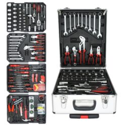 899 Piece Home Repair Tool Set With Rolling Plastic Toolbox, 4 Drawers, General Household Maintenance Kit For Garden, Homeowner, Handyman - Silver