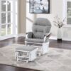 Madison - Glider & Ottoman - White / Oyster - Image 4