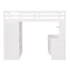 Twin Size Loft Bed With Drawers, Desk, And Wardrobe - White - Image 8