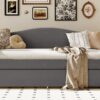 Twin Size Upholstered Daybed With Storage Armrests, Trundle And Latest Integrated Bluetooth Audio System - Gray - Image 14