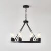 6 Light (No Bulbs) Wagon Wheel Chandelier Farmhouse Modern Small Round Chandelier For Living Room Kitchen Island Foyer Hallway Entryway Bedroom Dining Room Light Fixture Ceiling Hanging - Matte Black - Image 16