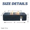 52 " Outdoor Concrete Propane Gas Rectangle Fire Pit Table - Dark Gray Color - Image 5