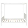 Queen Size Canopy Platform Bed With Headboard And Footboard, Slat Support Leg - White - Image 5