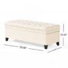 Juliana - Contemporary Storage Ottoman With Button Tufted Diamond Stitching - Beige - Image 3