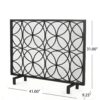 Thayer - Single Panel Iron Fireplace Screen With Geometric Pattern - Black - Image 3