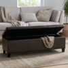 Elegant Storage Ottoman Bench With Birch Legs - Brown - Image 8