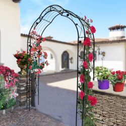 Metal Garden Arch Assemble Freely With 8 Styles Garden Arbor Trellis Climbing Plants Support Rose Arch - Black
