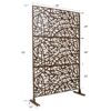 Outdoor & Indoor Metal Privacy Screen Freestanding Decorative Privacy Screen, Privacy Fence Panels For Deck Balcony Patio Garden - Brown - Image 5