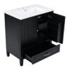 Vintage Style 30" Bathroom Vanity With Sink, Multi Functional Storage, Soft Closing Door - Black - Image 18
