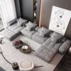 Modern Oversized Modular Sectional Sofa, Sparkling Chenille Fabric Soft Cushion Sofa With 8 Pillows, 8 Pieces Diy Combination Tufted Sofa, No Assembly Required - Gray - Image 10