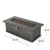Transitional, Rectangular Outdoor Propane Fire Pit With 50, 000 Btu, Tank Cover Not Included - Brown Wood Pattern - Image 5