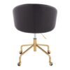 Claire - Contemporary / Glam Task Chair - Gold / Black - Image 4