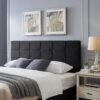 Marakesh - Contemporary Fabric Upholstered King / California King Headboard - Black - Image 2