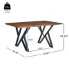 5 Pieces Contemporary Dining Set With Table - Brown / Black / Walnut - Image 4