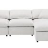 Naveen - 4 Piece Modular Sectional With Ottoman - Ivory - Image 2