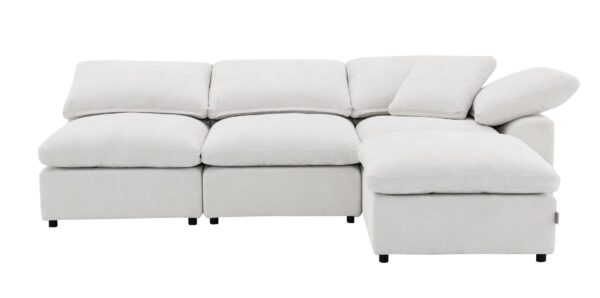 Naveen - 4 Piece Modular Sectional With Ottoman - Ivory
