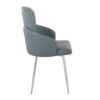 Dahlia - Contemporary Dining Chair (Set of 2) - Chrome / Gray - Image 3