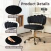 Modern Home Office Desk Chair With Adjustable Height And Swivel Wheels - Black - Image 5