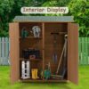 Outdoor Storage Shed With Lockable Door, Wooden Tool Storage Shed With Detachable Shelves & Pitch Roof - Yellow Brown - Image 12