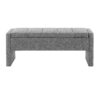 Modern Bed End Bench With Storage, Upholstered Large Foot Rest Stool, Comfy Window Vanity Bench For Living Room, Dorm, Coffee Table, Linen - Dark Gray - Image 4