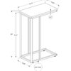 Accent Table, C - Shaped Contemporary Stylish - Gray - Image 7