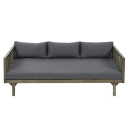Claremont - 3 Seater Daybed With Slat Paneling And Water Resistant Cushions - Gray