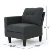 5 Piece Upholstered Sectional - Dark Gray - Image 3