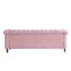 Chesterfield - Velvet Sofa 84.65" For Living Room - Pink - Image 4