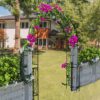 Metal Garden Arch Garden Arbor Trellis Climbing Plants Support Rose Arch Outdoor Arch - Black - Image 3