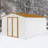 10'x12' Garden Sheds Outdoor Storage Sheds - White / Yellow - Image 4