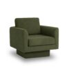 360° Modern Swivel Accent Chair Round Armchair, Thick Padded Single Lounge Sofa Upholstered Comfy - Green - Image 2