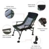 Camping Lounge Chair, Portable Folding Reclining Camping Chair With Adjustable Backrest For Indoor And Outdoor Camping Beach Hiking Fishing - Green / Black - Image 9